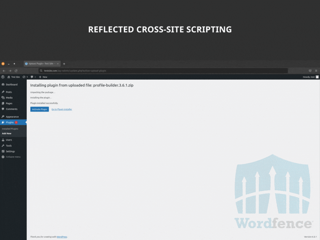 XSS Reflected WordPress